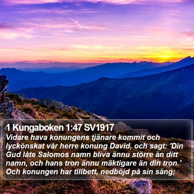 1 Kungaboken 1:47 SV1917 Bible Verse Image