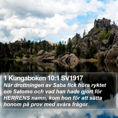 1 Kungaboken 10:1 SV1917 Bible Verse Image