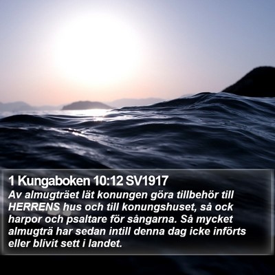 1 Kungaboken 10:12 SV1917 Bible Verse Image