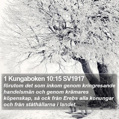 1 Kungaboken 10:15 SV1917 Bible Verse Image