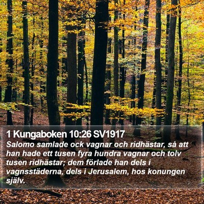 1 Kungaboken 10:26 SV1917 Bible Verse Image