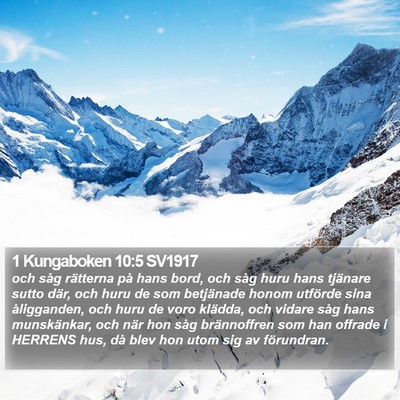 1 Kungaboken 10:5 SV1917 Bible Verse Image