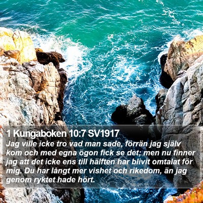 1 Kungaboken 10:7 SV1917 Bible Verse Image