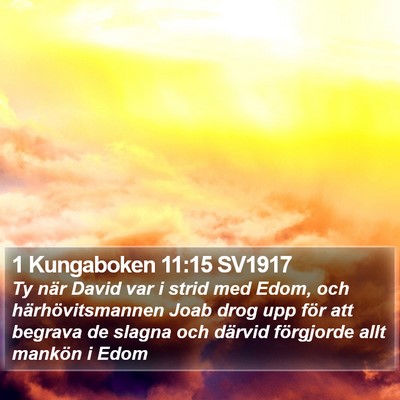 1 Kungaboken 11:15 SV1917 Bible Verse Image
