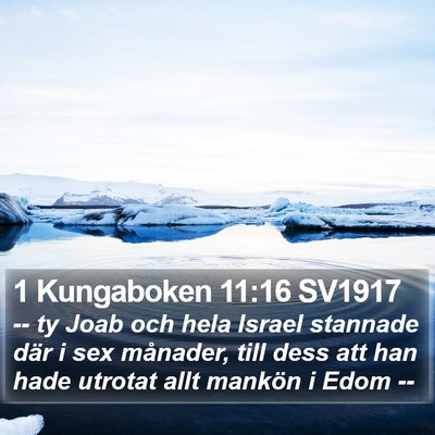 1 Kungaboken 11:16 SV1917 Bible Verse Image