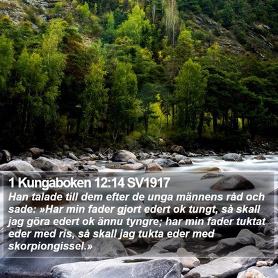 1 Kungaboken 12:14 SV1917 Bible Verse Image