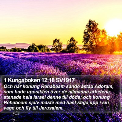 1 Kungaboken 12:18 SV1917 Bible Verse Image