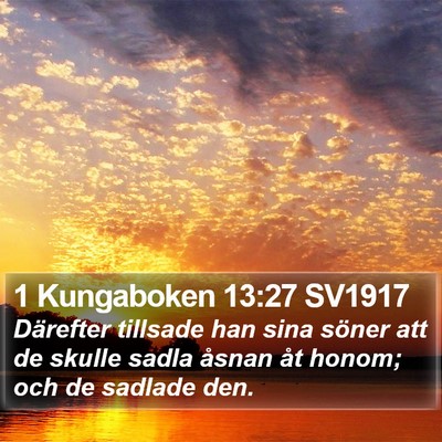 1 Kungaboken 13:27 SV1917 Bible Verse Image