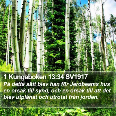 1 Kungaboken 13:34 SV1917 Bible Verse Image