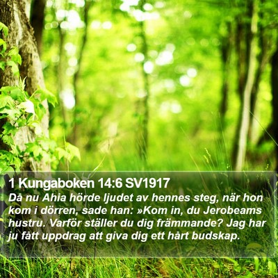 1 Kungaboken 14:6 SV1917 Bible Verse Image