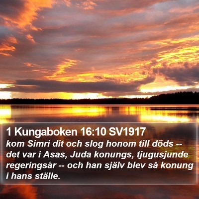 1 Kungaboken 16:10 SV1917 Bible Verse Image