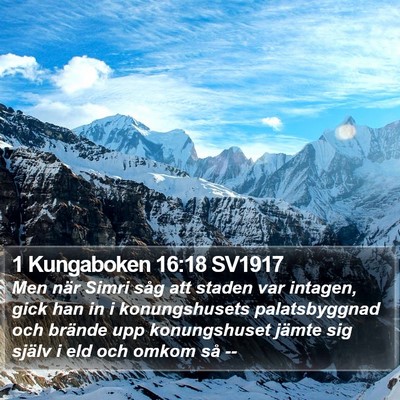 1 Kungaboken 16:18 SV1917 Bible Verse Image