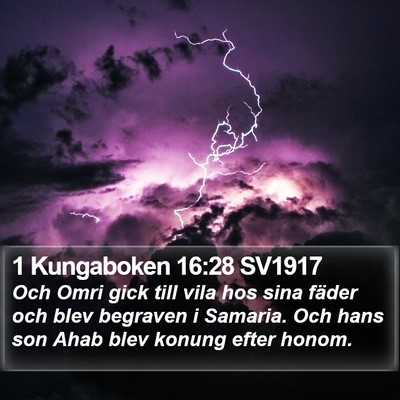 1 Kungaboken 16:28 SV1917 Bible Verse Image