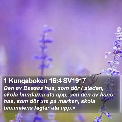 1 Kungaboken 16:4 SV1917 Bible Verse Image