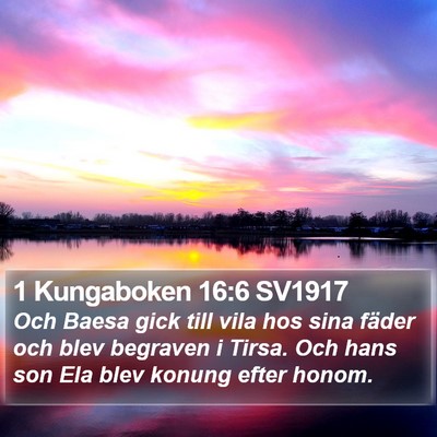 1 Kungaboken 16:6 SV1917 Bible Verse Image
