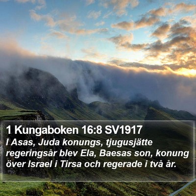1 Kungaboken 16:8 SV1917 Bible Verse Image