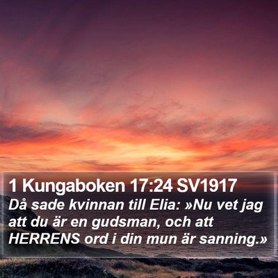 1 Kungaboken 17:24 SV1917 Bible Verse Image