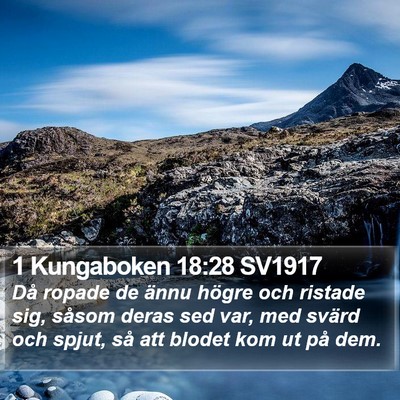 1 Kungaboken 18:28 SV1917 Bible Verse Image