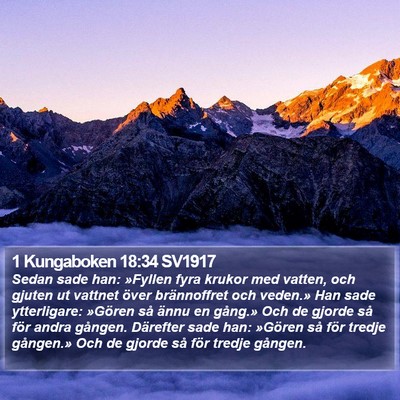 1 Kungaboken 18:34 SV1917 Bible Verse Image