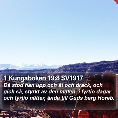 1 Kungaboken 19:8 SV1917 Bible Verse Image