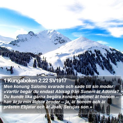 1 Kungaboken 2:22 SV1917 Bible Verse Image