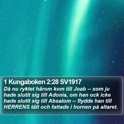 1 Kungaboken 2:28 SV1917 Bible Verse Image