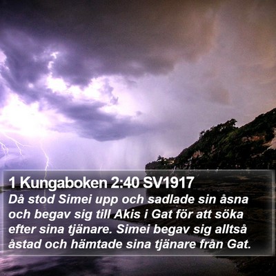 1 Kungaboken 2:40 SV1917 Bible Verse Image