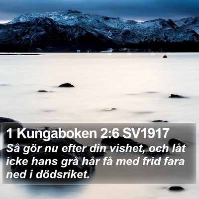 1 Kungaboken 2:6 SV1917 Bible Verse Image