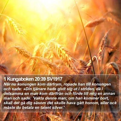 1 Kungaboken 20:39 SV1917 Bible Verse Image