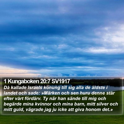 1 Kungaboken 20:7 SV1917 Bible Verse Image
