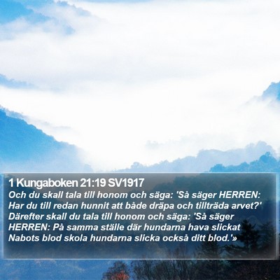 1 Kungaboken 21:19 SV1917 Bible Verse Image