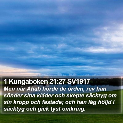1 Kungaboken 21:27 SV1917 Bible Verse Image