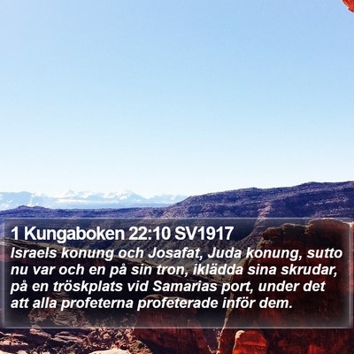 1 Kungaboken 22:10 SV1917 Bible Verse Image