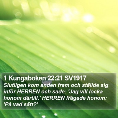 1 Kungaboken 22:21 SV1917 Bible Verse Image