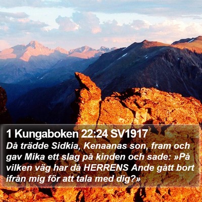 1 Kungaboken 22:24 SV1917 Bible Verse Image