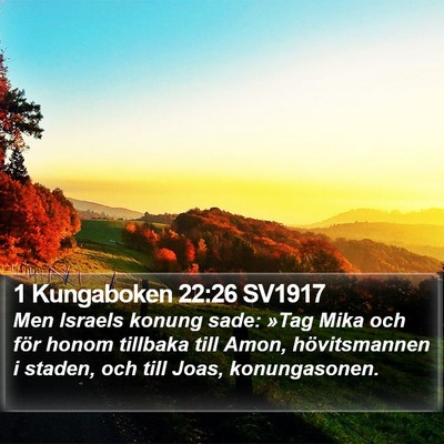 1 Kungaboken 22:26 SV1917 Bible Verse Image