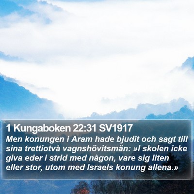 1 Kungaboken 22:31 SV1917 Bible Verse Image