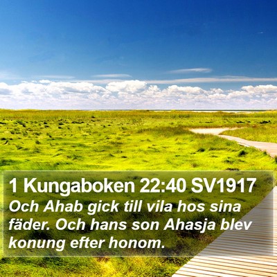 1 Kungaboken 22:40 SV1917 Bible Verse Image