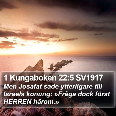 1 Kungaboken 22:5 SV1917 Bible Verse Image