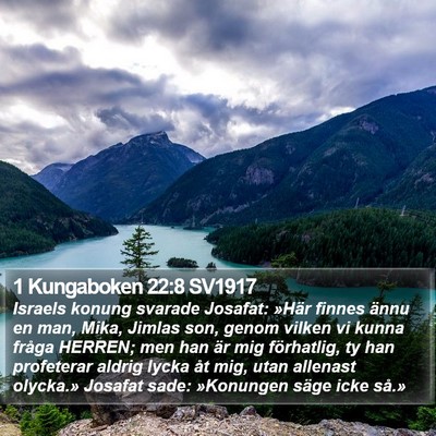 1 Kungaboken 22:8 SV1917 Bible Verse Image