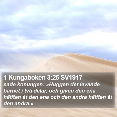1 Kungaboken 3:25 SV1917 Bible Verse Image