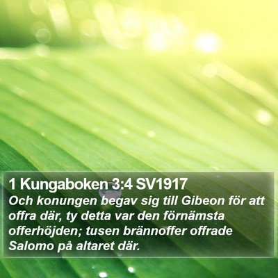 1 Kungaboken 3:4 SV1917 Bible Verse Image