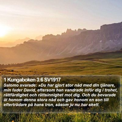 1 Kungaboken 3:6 SV1917 Bible Verse Image