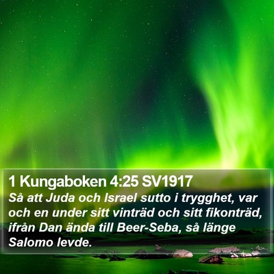 1 Kungaboken 4:25 SV1917 Bible Verse Image