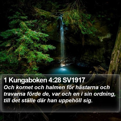 1 Kungaboken 4:28 SV1917 Bible Verse Image