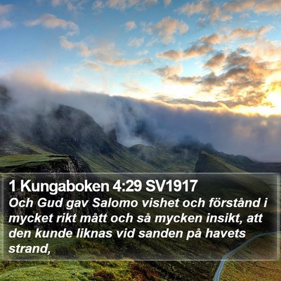 1 Kungaboken 4:29 SV1917 Bible Verse Image