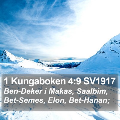 1 Kungaboken 4:9 SV1917 Bible Verse Image