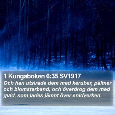 1 Kungaboken 6:35 SV1917 Bible Verse Image