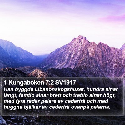 1 Kungaboken 7:2 SV1917 Bible Verse Image