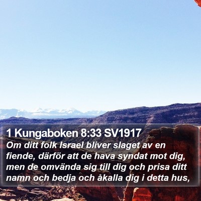 1 Kungaboken 8:33 SV1917 Bible Verse Image